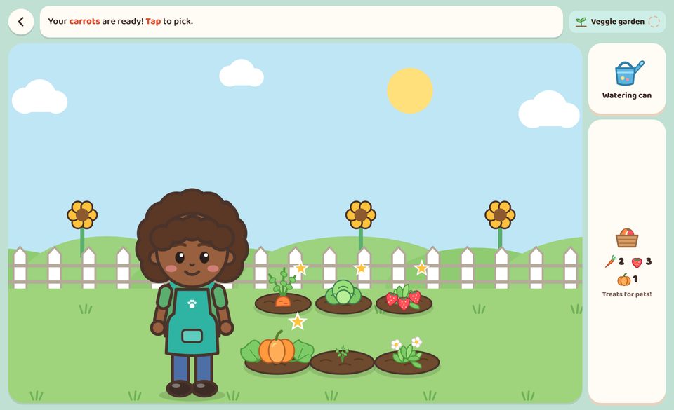 Picking veggies in the garden